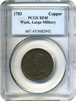 image for: 1783 Copper Wash, Large Military PCGS XF45 BN