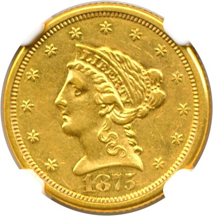 image for: 1875-S $2 1/2  NGC AU50