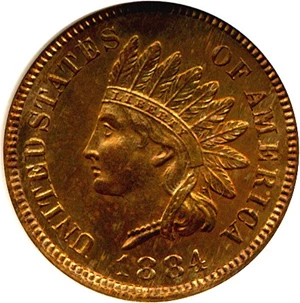 image for: 1884 1c ANACS MS63 RB
