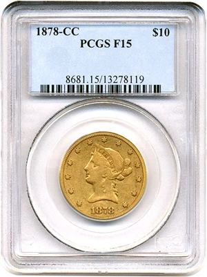 image for: 1878-CC $10 PCGS F15