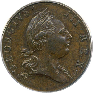 image for: 1773 1/2 P Virginia, Period PCGS/CAC MS63 BN
