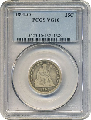 image for: 1891-O 25c PCGS VG10
