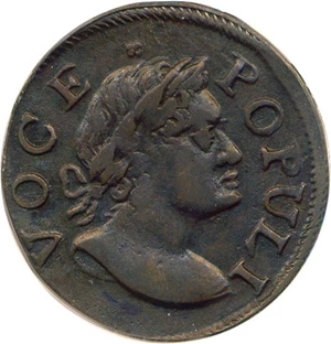 image for: 1760 1/2 P Voce Populi PCGS AU50 BN