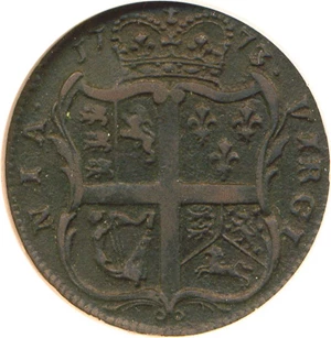 image for: 1773 1/2 P Virginia, Period PCI XF40