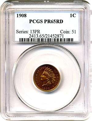 image for: 1908 1c PCGS Proof 65 RD