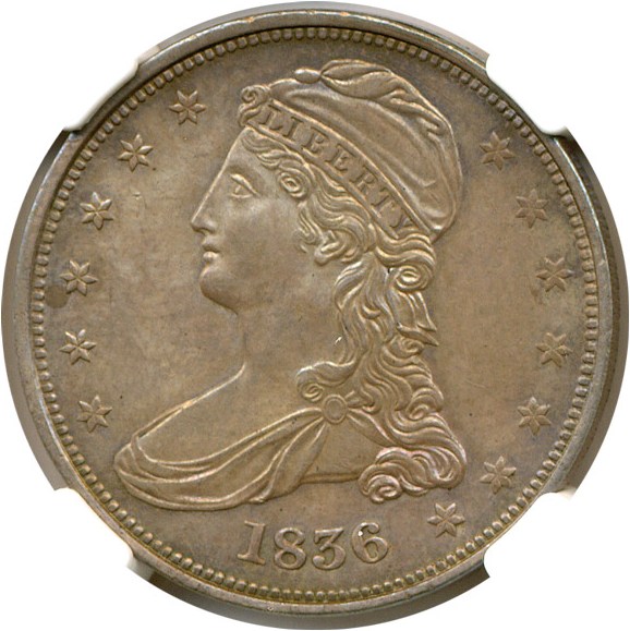 image for: 1836 50c Reeded Edge NGC MS62 