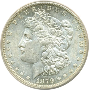 image for: Top 100 VAM: 1879-O/O $1 VAM 4 Horizontal O ANACS AU50
