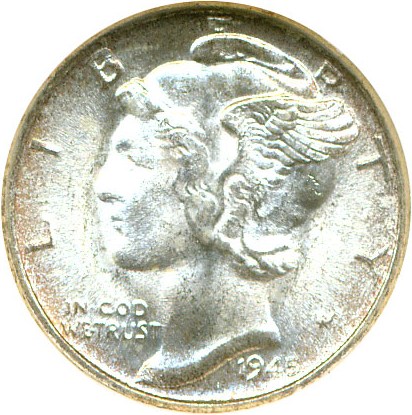 image for: 1945-S 10c  NGC MS66 