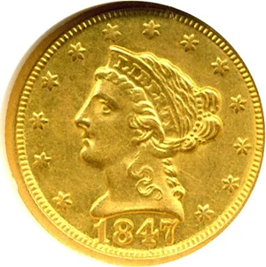 image for: 1847-O $2 1/2 NGC/CAC AU55