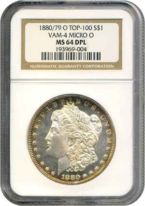 image for: 1880/79-O $1 VAM-4, Micro O NGC MS64 DMPL