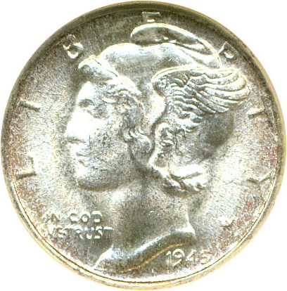 image for: 1945-S 10c  NGC MS66 