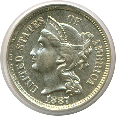 image for: 1887/(6) 3cN  PCGS Proof 66