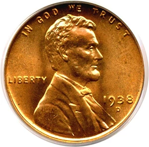 image for: 1938-D 1c PCGS MS66 RD