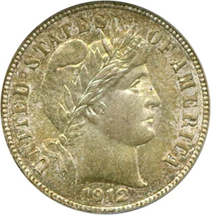 image for: 1912-D 10c PCGS MS66