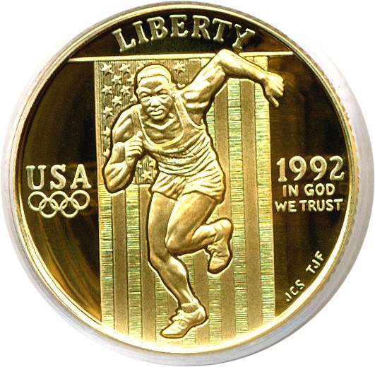 image for: 1992-W $5 Olympic Sprinter PCGS Proof 70 DCameo