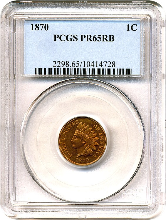 image for: 1870 1c  PCGS Proof 65 RB