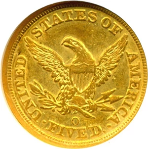 image for: 1851-O $5 NGC AU55