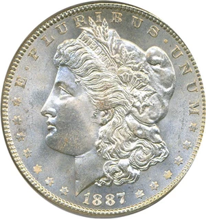 image for: 1887/6 $1 PCGS/CAC MS65 OGH
