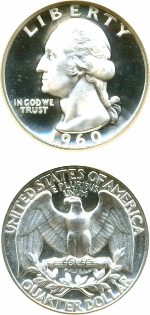 image for: 1960 25c NGC Proof 69 Cameo
