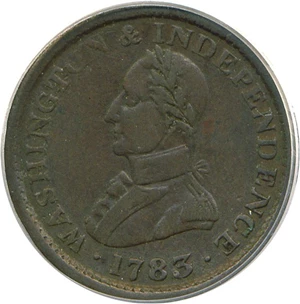 image for: 1783 Copper Wash, Large Military PCGS XF45 BN