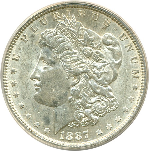 image for: Top 100 VAM: 1887 $1 VAM 5  Doubled Date ANACS AU58