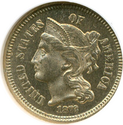 image for: 1872 3cN  NGC Proof 65 Cameo