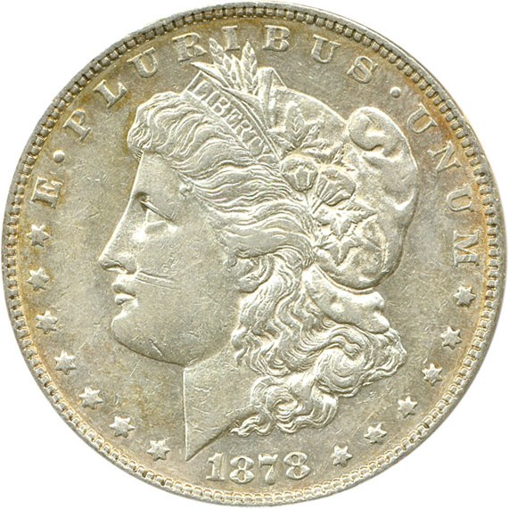 image for: Hot 50 VAM: 1878 7TF $1 R78  VAM 169  Quad Stars ANACS AU50 