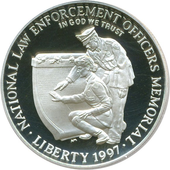 image for: 1997-P $1 Law Enforcement/Officers Mem. PCGS Proof 70 DCameo
