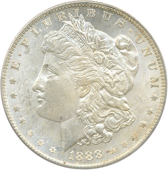 image for: Top 100 VAM: 1888-O $1 VAM 9  Doubled Arrows PCGS MS64 