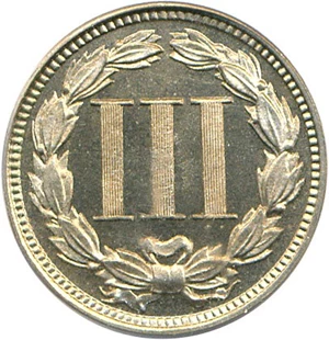 image for: 1867 3cN PCGS/CAC Proof 66