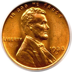 image for: 1938-D 1c PCGS MS66 RD