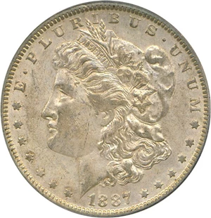 image for: Top 100 VAM: 1887-O $1 VAM 2 Double 1 Triple 7 PCGS AU53