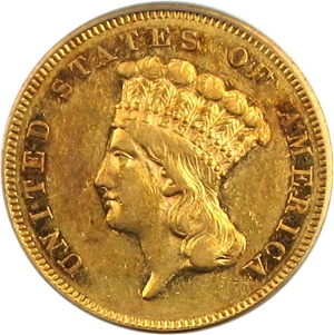 image for: 1855-S $3 PCGS/CAC AU53