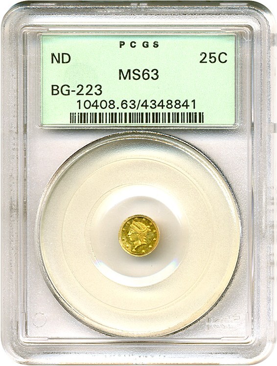 image for: ND 25c BG-223 PCGS MS63 OGH