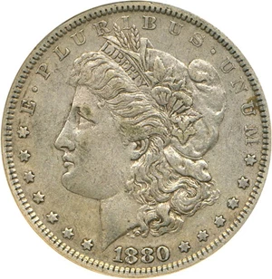 image for: Top 100 VAM: 1880 $1 VAM 6 8/7 Spikes NGC XF45