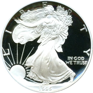 image for: 1995-P $1 Silver Eagle PCGS Proof 69 DCameo