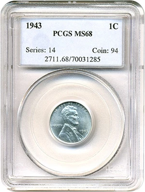 image for: 1943 1c PCGS MS68