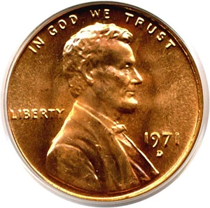 image for: 1971-D 1c PCGS MS66 RD