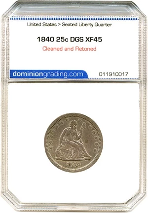 image for: 1840 25c DGS XF45 (Cleaned and Retoned)