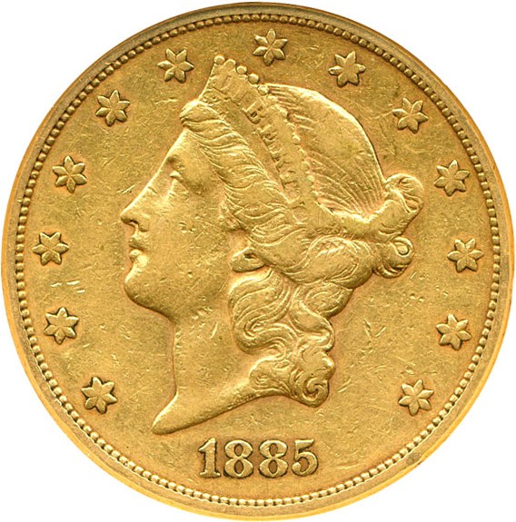 image for: 1885-S $20  NGC XF40