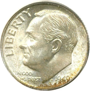 image for: 1949-S 10c PCGS MS66 OGH