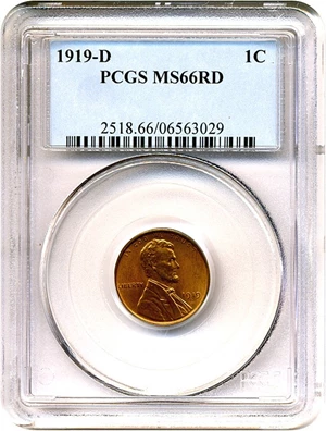 image for: 1919-D 1c PCGS MS66 RD
