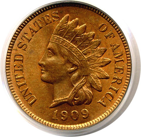 image for: 1909 1c Indian PCGS MS65 RD