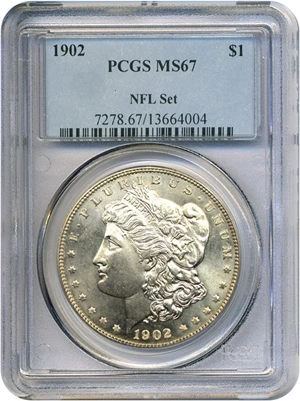 image for: 1902 $1 PCGS MS67 ex: NFL Set
