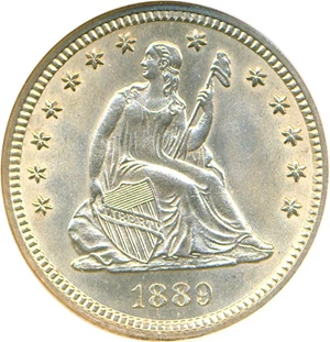 image for: 1889 25c NGC MS64