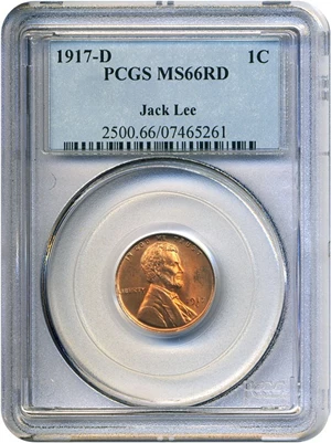 image for: 1917-D 1c PCGS MS66 RD ex: Jack Lee