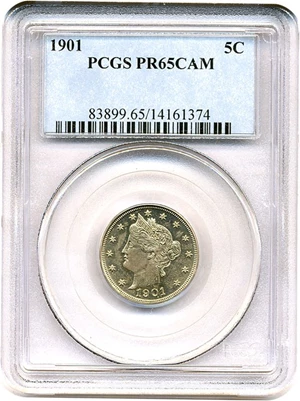 image for: 1901 5c PCGS Proof 65 Cameo