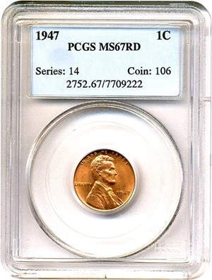 image for: 1947 1c PCGS MS67 RD