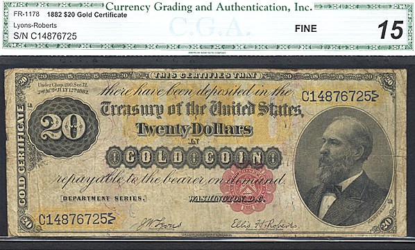 image for: Fr.1178 1882 $20  CGA F15  [C14876725]