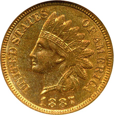 image for: 1887 1c  NGC MS65 RB